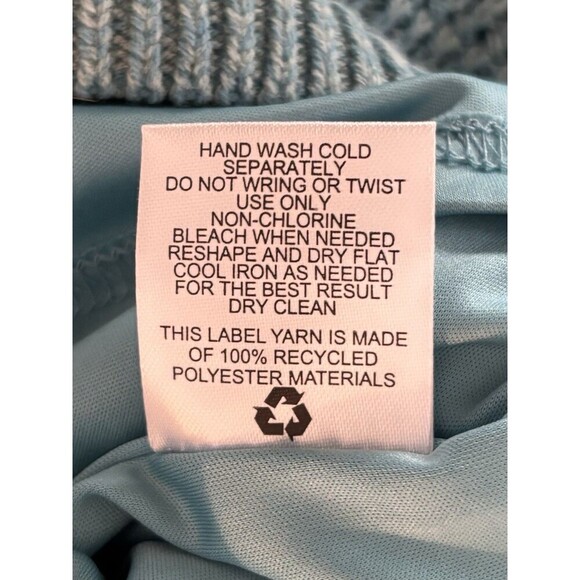 OLIVE + OAK Turquoise Crochet Mini Dress Women Large Halter Sweater Lined Casual - Picture 7 of 12